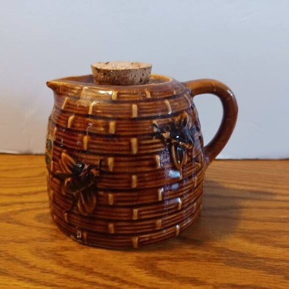 VTG Tropical Bee Tropical Wild Honey Beehive Shaped Ceramic Pot Made in USA Rare - Picture 2 of 9
